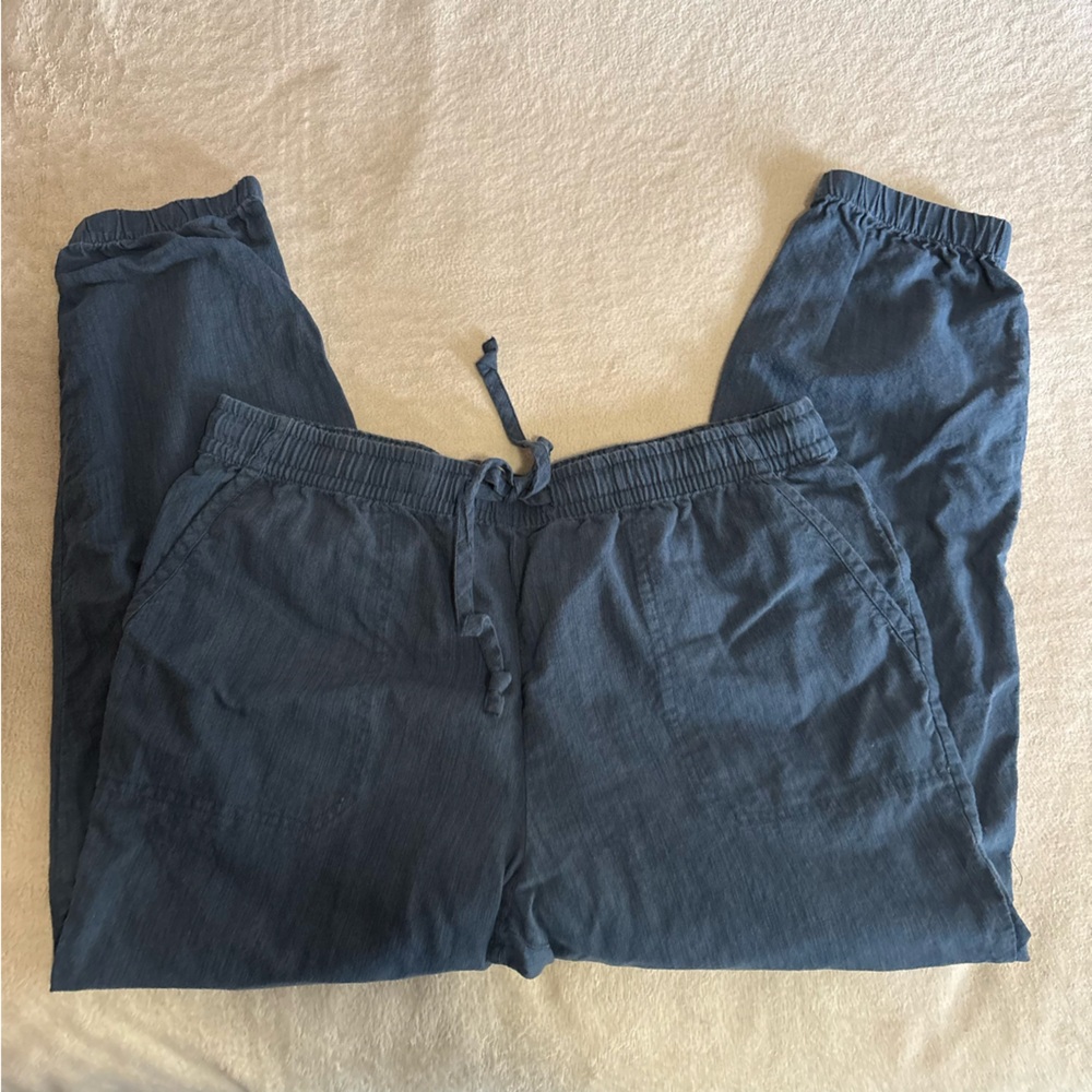 Prana Arlie jogger Navy blue organic cotton cropped joggers size large
